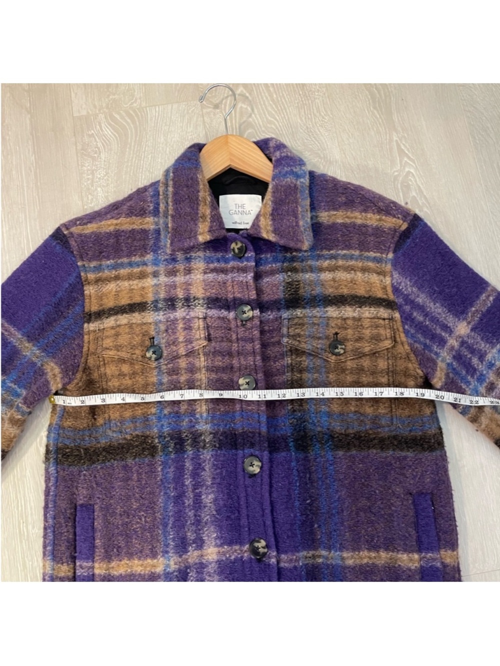 Wilfred Free The Ganna™ Utility Shirt Jacket Purple Blue Brown size Small - Picture 11 of 16